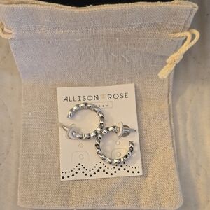 Allison Rose Silver Hoop 24mm Earrings New